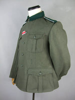 Veste tunique de campagne en laine pour soldat allemand M36 de la Seconde Guerre mondiale 