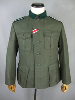 Veste tunique de campagne en laine pour soldat allemand M36 de la Seconde Guerre mondiale 