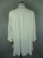 WW2 Japanese Imperial IJA Long Sleeve White Silk Crepe Shirt