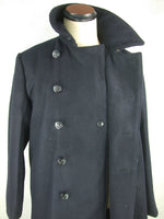 WWII IJN Soldier Dark Blue Wool Great Coat + Mantle