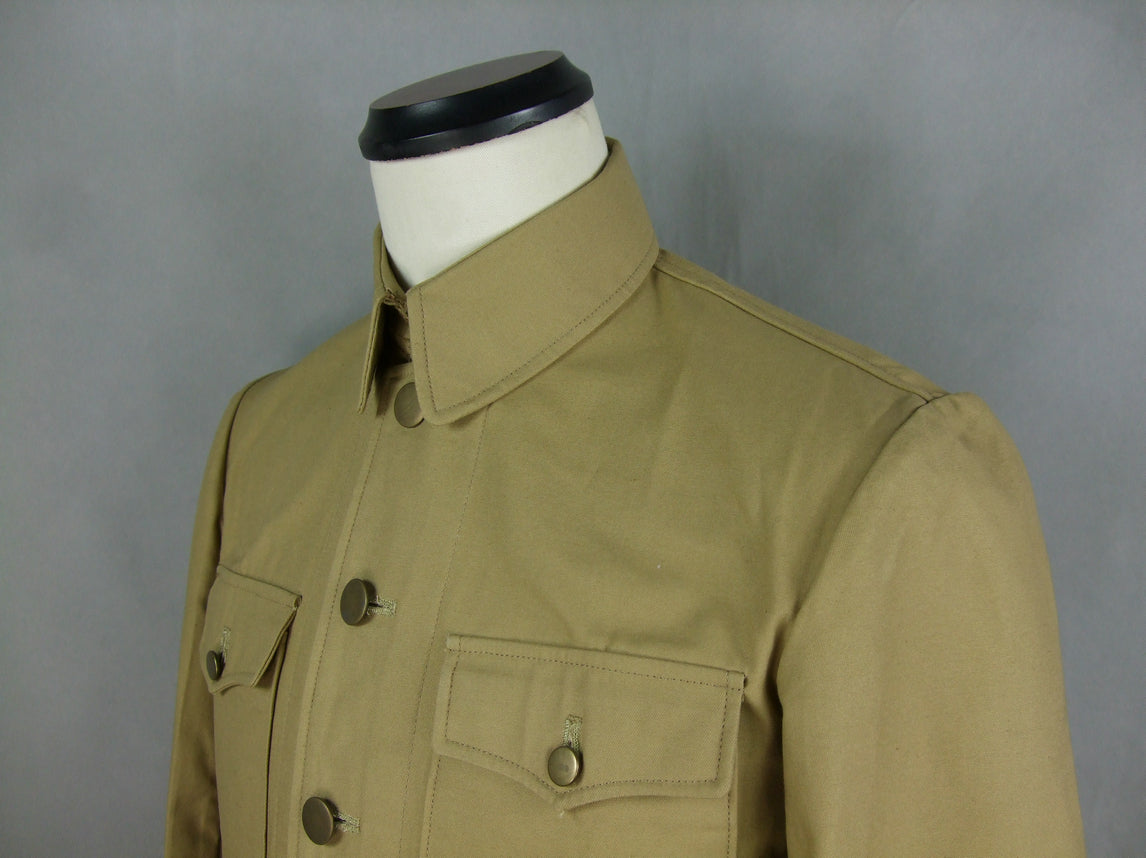 WW2 China KMT Officer Field Jacket Tunic Sand Khaki| Hikimilitariashop