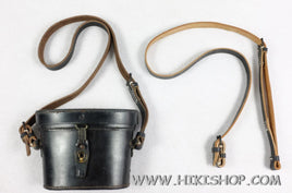 WW2 German Black Leather Carry Strap For Binoculars Case