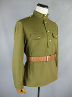 WW2 Russian M43 Field Gimnasterka Shirt Sergeant NCO Tunic Tan