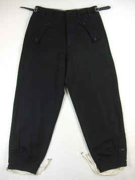 WWII German Elite Black Wool Panzer Trousers Pants