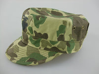 WWII USMC Camo HBT Utility Cap EGA Green