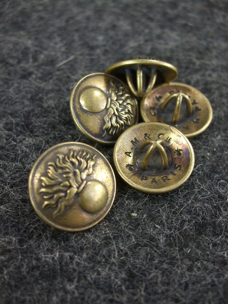 WW1 France French Army Grenadiers Infantry Brass Buttons Officer Gold
