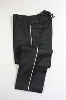 WW2 German Elite Straight Leg Piped Pants Black Gabardine