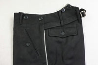 WW2 German Elite Straight Leg Piped Pants Black Gabardine