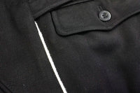 WW2 German Elite Straight Leg Piped Pants Black Gabardine