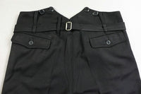 WW2 German Elite Straight Leg Piped Pants Black Gabardine