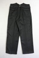 WW2 German Elite Straight Leg Piped Pants Black Gabardine