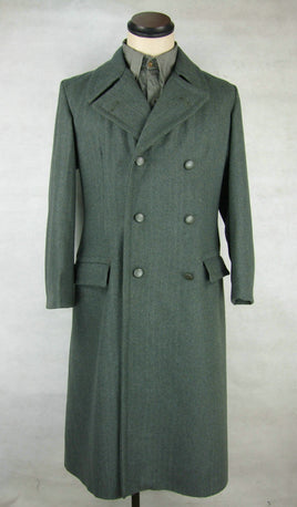 WW2 Italy Italian Gray Green Wool Officer Great Coat Cappotto