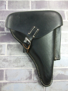 WW2 German P08 Hard Shell Holster Black Leather