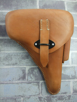 WW2 German P38 Hard Shell Holster Brown Leather