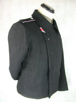 WWII German Elite Black Wool Panzer Wrap Tunic Jacket